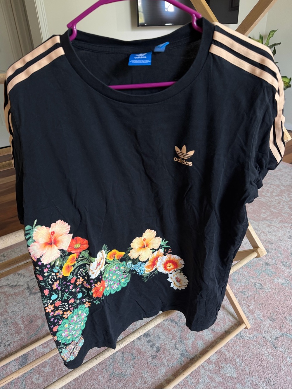 Adidas Black Floral Tee